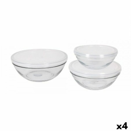 Set di Ciotole Duralex Lys Con coperchio 3 Pezzi (4 Unità)  