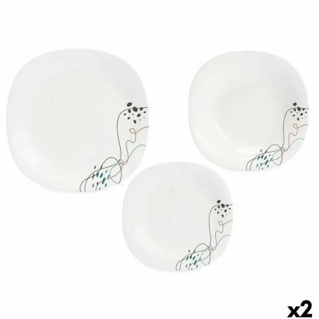 Set di Stoviglie Vivalto LFP-110/85/LFTP-90 1 Bianco Vetro opalino (2 Unità)