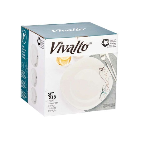 Set di Stoviglie Vivalto LFP-110/85/LFTP-90 1 Bianco Vetro opalino (2 Unità)