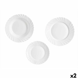 Set di Stoviglie Vivalto F-LBP100-80-90 Bianco Vetro opalino (2 Unità)