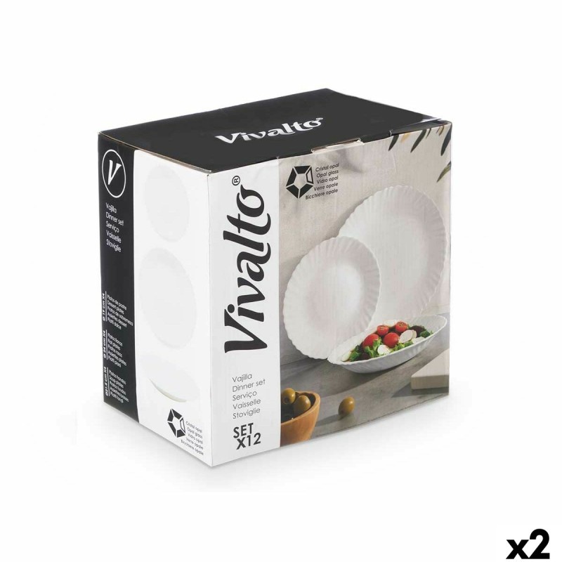Set di Stoviglie Vivalto F-LXP95-75-F-LSP85 Bianco Vetro opalino (2 Unità) Set di Stoviglie Vivalto F-LXP95-75-F-LSP85 Bianco Vetro opalino (2 Unità)