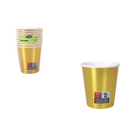 Set di Bicchieri Algon Dorato 200 ml 10 Pezzi (18 Unità)