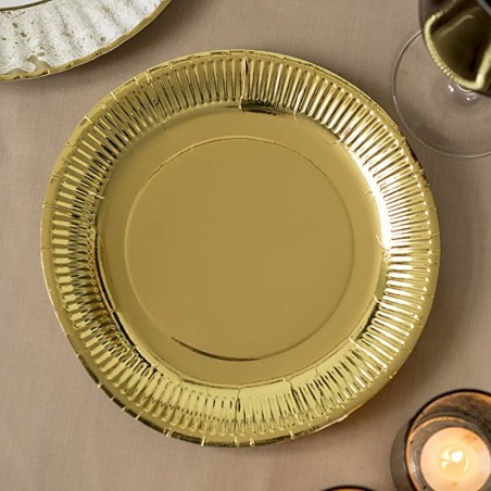 Set di piatti Algon Dorato 18 cm 12 Pezzi (18 Unità)