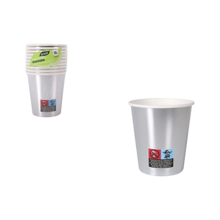 Set di Bicchieri Algon Argentato 200 ml 10 Pezzi (18 Unità)