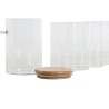 Set di Bicchieri Home ESPRIT Trasparente Bambù Vetro Borosilicato 210 ml