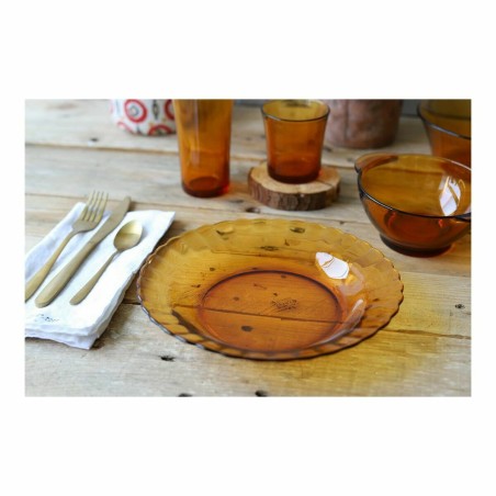 Piatto da pranzo Duralex Picardie Cristallo Ambra Ø 26 cm (24 Unità)