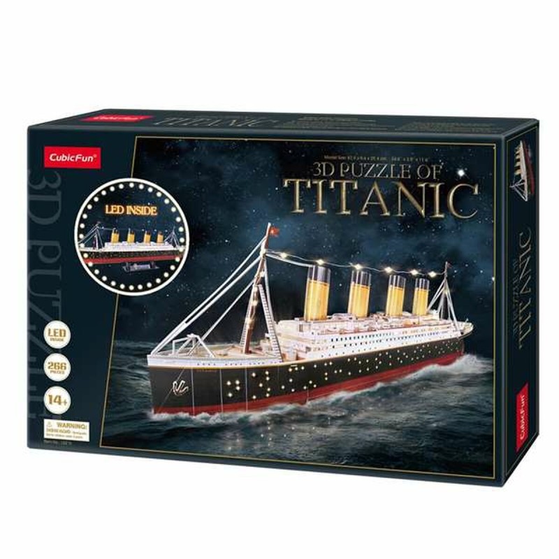 Puzzle di Legno per Bambini CubicFun Titanic 3D 266 Pezzi Puzzle di Legno per Bambini CubicFun Titanic 3D 266 Pezzi