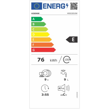Lavastoviglie Hisense HS522E10W 45 cm