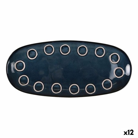 Teglia da Cucina La Mediterránea Almudena Azzurro Ovale 33 x 14,8 x 2,7 cm (12 Unità)