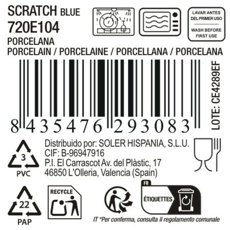 Teglia da Cucina La Mediterránea Scratch blue (6 Unità)