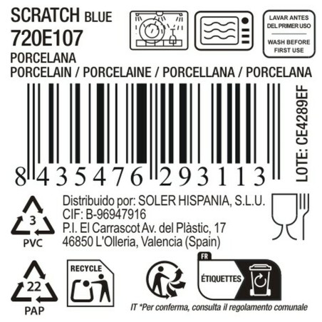 Teglia da Cucina La Mediterránea Scratch blue (18 Unità)