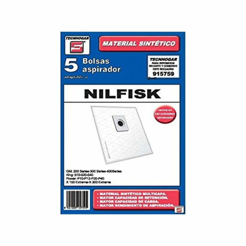 Sacchetto di Ricambio per Aspirapolvere Tecnhogar NILFISK 915759 Sacchetto di Ricambio per Aspirapolvere Tecnhogar NILFISK 915759