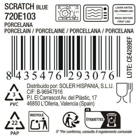Teglia da Cucina La Mediterránea Scratch blue (8 Unità)