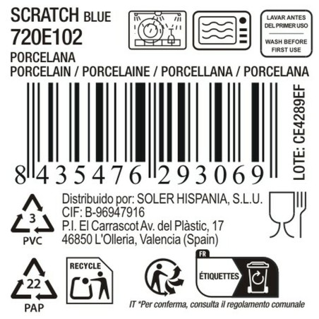 Teglia da Cucina La Mediterránea Scratch blue (12 Unità)