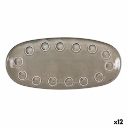 Teglia da Cucina La Mediterránea Almudena Grigio Ovale 33 x 14,8 x 2,7 cm (12 Unità)