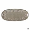 Teglia da Cucina La Mediterránea Almudena Grigio Ovale 33 x 14,8 x 2,7 cm (12 Unità)