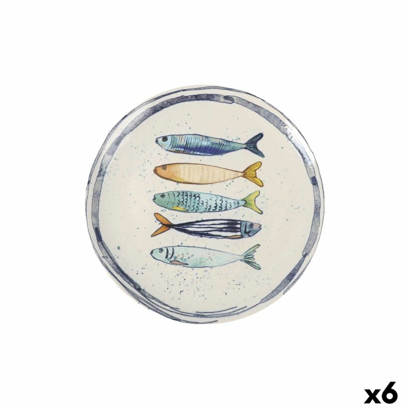 Piatto da pranzo La Mediterránea Peixe Ø 26 cm (6 Unità) Piatto da pranzo La Mediterránea Peixe Ø 26 cm (6 Unità)