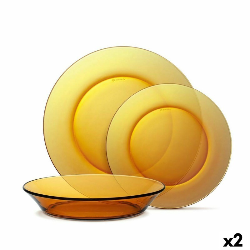 Set di Stoviglie Duralex Lys Ambra 12 Pezzi (2 Unità) Set di Stoviglie Duralex Lys Ambra 12 Pezzi (2 Unità)