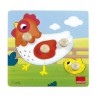 Puzzle per Bambini Goula Hen Diset Gallina Legno (4 pcs)