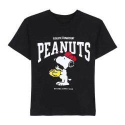 Maglia a Maniche Corte Uomo Snoopy Nero S
