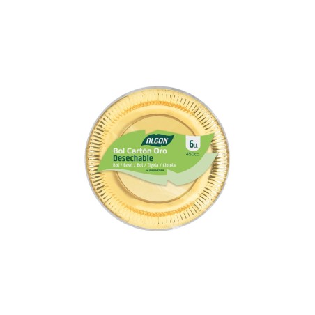 Set di piatti Algon Dorato 450 ml 6 Pezzi (18 Unità)