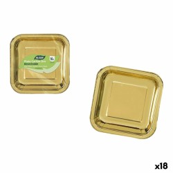 Set di piatti Algon Dorato 23 cm 10 Pezzi (18 Unità)