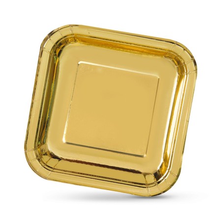 Set di piatti Algon Dorato 26 cm 3 Pezzi (18 Unità)