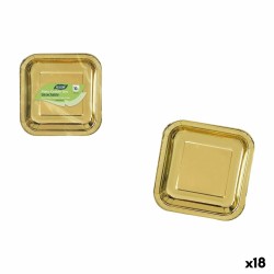 Set di piatti Algon Dorato 20 cm 10 Pezzi (18 Unità)