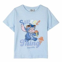 Maglia a Maniche Corte per Bambini Stitch Azzurro Chiaro 5 Anni