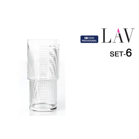 Set di Bicchieri LAV Helen 0,52 l 6 Pezzi (8 Unità)