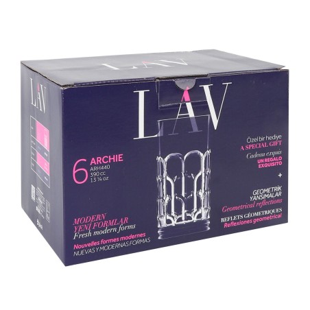 Set di Bicchieri LAV Archie 0,39 L 6 Pezzi (4 Unità)
