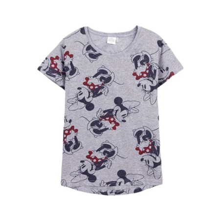 Maglia a Maniche Corte Donna Minnie Mouse Grigio