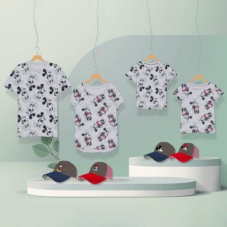 Maglia a Maniche Corte Donna Minnie Mouse Grigio