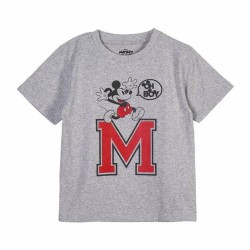 Maglia a Maniche Corte per Bambini Minnie Mouse Grigio 6 Anni