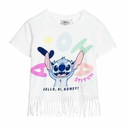 Maglia a Maniche Corte per Bambini Stitch Bianco