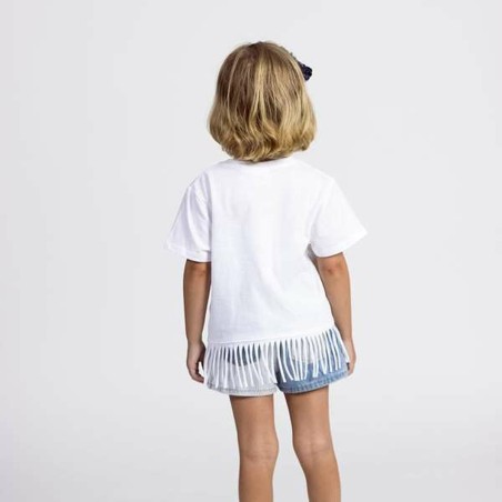 Maglia a Maniche Corte per Bambini Stitch Bianco