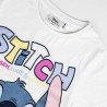 Maglia a Maniche Corte per Bambini Stitch Bianco