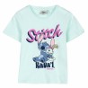 Maglia a Maniche Corte per Bambini Stitch Verde Turchese