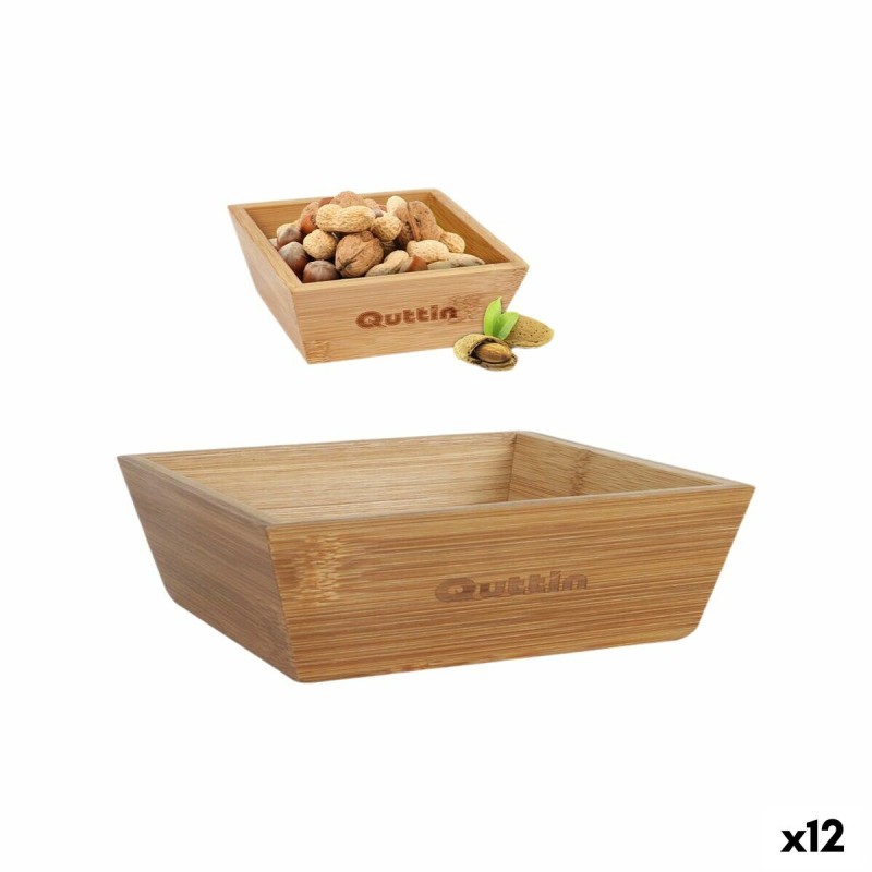 Ciotola per Aperitivi Quttin Bambù 16 x 16 x 5 cm (12 Unità) Ciotola per Aperitivi Quttin Bambù 16 x 16 x 5 cm (12 Unità)