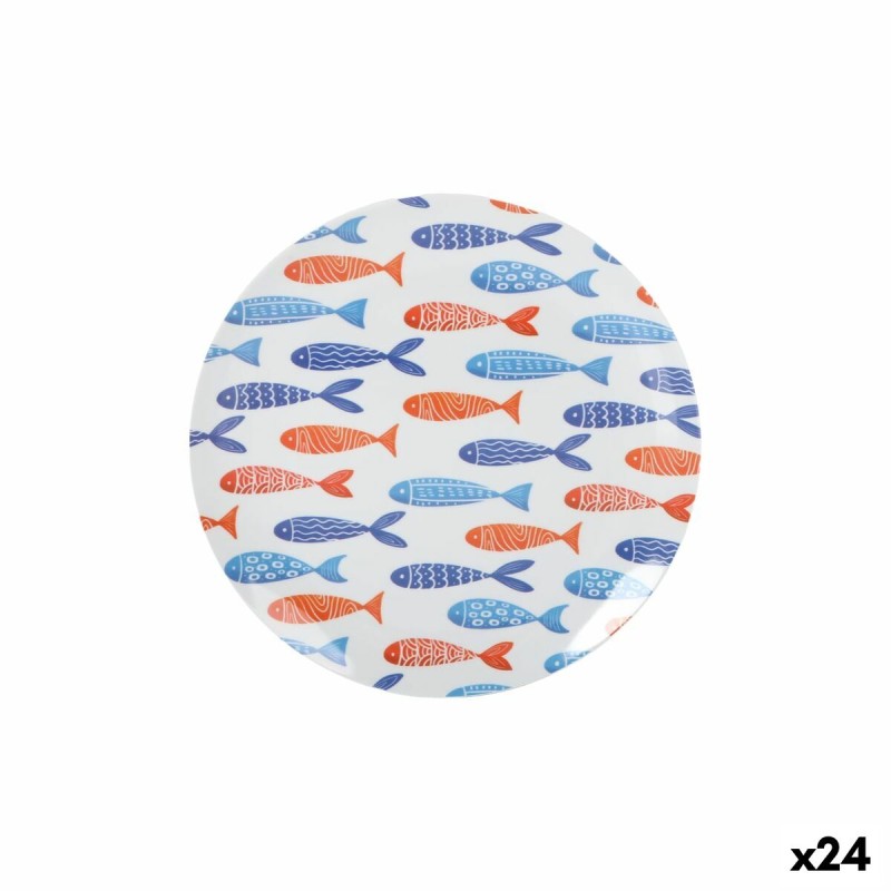 Piatto da pranzo La Mediterránea Pesci 25,5 cm (24 Unità) Piatto da pranzo La Mediterránea Pesci 25,5 cm (24 Unità)