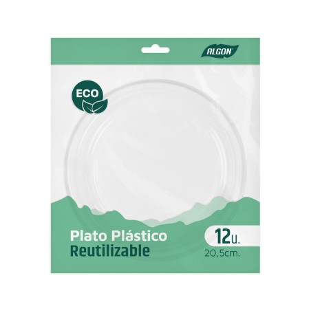 Set di piatti Algon Plastica 20,5 cm 20,5 x 2 cm 12 Pezzi (24 Unità)