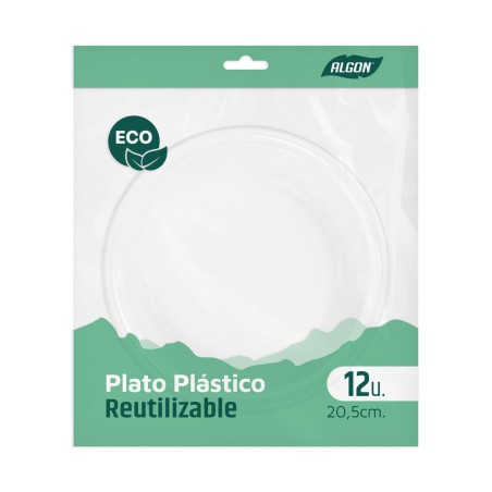 Set di piatti Algon Plastica 20,5 cm 20,5 x 3 cm 12 Pezzi (18 Unità)