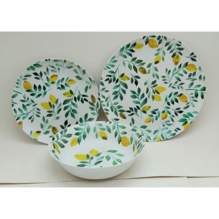 Piatto da Dolce La Mediterránea 20 cm Limone (24 Unità)