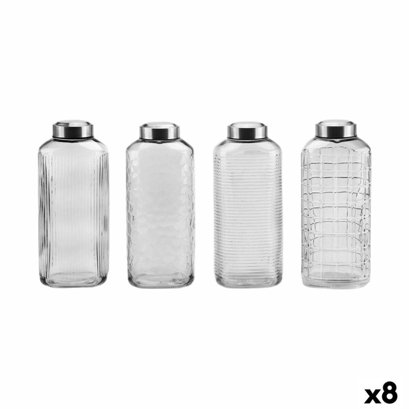Bottiglia di Vetro La Mediterránea Vetro Acciaio 1,8 L (8 Unità) Bottiglia di Vetro La Mediterránea Vetro Acciaio 1,8 L (8 Unità)