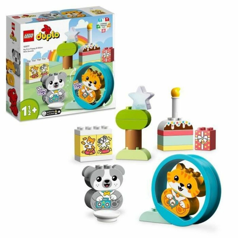 Set di Costruzioni Lego Mi primer perrito y gatito con sonidos Multicolore 22 Pezzi Set di Costruzioni Lego Mi primer perrito y gatito con sonidos Multicolore 22 Pezzi