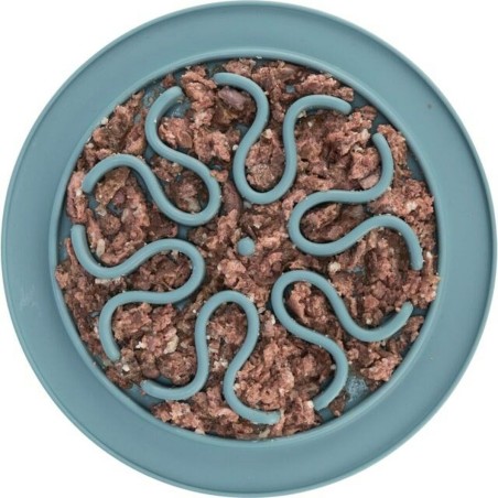 Ciotola ad Alimentazione Lenta per Animali Domestici Trixie TX-25035 Azzurro Grigio Silicone