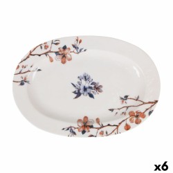 Vassoio per aperitivi Toscana Fiori Ovale 30 x 20 x 2 cm (6 Unità)