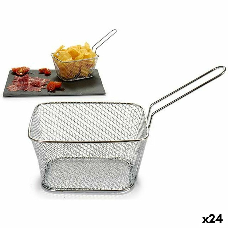 Cestino per Servire Aperitivi Kinvara 50687 Argentato Ferro 24 x 13 x 11 cm (24 Unità) Cestino per Servire Aperitivi Kinvara 50687 Argentato Ferro 24 x 13 x 11 cm (24 Unità)