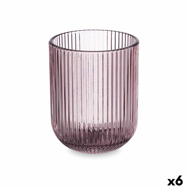 Bicchiere Righe Rosa Cristallo 270 ml (6 Unità) Bicchiere Righe Rosa Cristallo 270 ml (6 Unità)