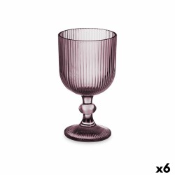 Calice per vino Righe Grigio Vetro 260 ml (6 Unità)
